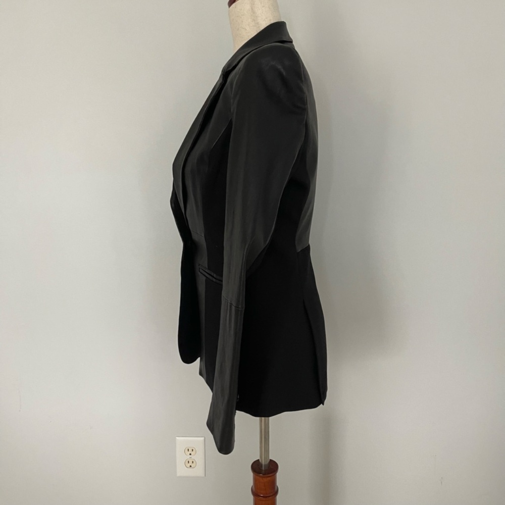 Alice + Olivia Black Leather Blazer - Size S - Picture 3 of 10